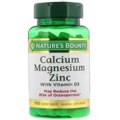 تصویر قرص کلسیم منیزیم زینک Nature’s Bounty – بسته ۱۰۰ عددی Natures Bounty Calcium Magnesium Zinc 100 Tablet