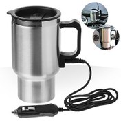 تصویر ماگ (چای ساز) داخل استیل فندکی برقی داخل ماشین ۱۲ وات (فلاسک فندکی خودرو) Electric mug 12v