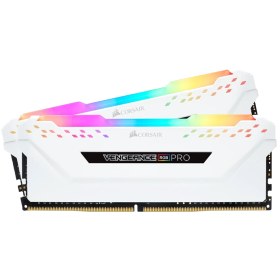 تصویر حافظه رم دسکتاپ دو کاناله Corsair مدل VENGEANCE RGB PRO 32GB 3200 White 