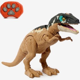 تصویر ربات دایناسور کنترلی دودزا پرژکتوری 46 سانتی 46cm projector smoke control dinosaur robot