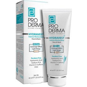 تصویر کرم مرطوب کننده قوی پرودرما مناسب صورت و گردن ۴۰ میلی لیتری Pro Derma Hydravest Intense Moisturizing Cream 40 ml