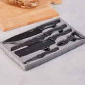 تصویر سرویس چاقو و ابزار آشپزخانه 6 تکه کاراجا مدل Black Stone مشکی 