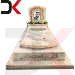 تصویر سنگ قبر مرمر نباتی ساده و شیک کد 006 