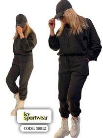 تصویر ست هودی شلوار گنگ زنانه کد 001 Womens hoody pants set code 001