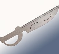 تصویر خط کش چوبی طرح شمشیر دزدان دریایی کارائیب (حکاکی) چوبی