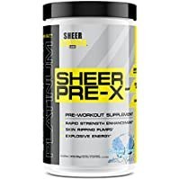 تصویر پمپ نیتریک اکسید شیر (Sheer Pre X) - طعم پشمک - 422 گرم در 30 وعده Extra Strength Nitric Oxide Boosting Pre Workout - Gluten-Free and Non-GMO - 30 Preworkout Powder Servings for Men and Women - Cotton Candy - Pre X by Sheer Strength Labs - 422g