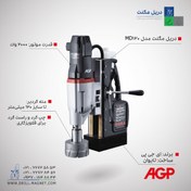 تصویر دریل مگنت ای جی پی AGP MD120/4 گردبری 120 میلی متر 