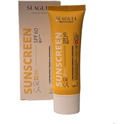 تصویر ضد آفتاب بی رنگ سی گل Seagull Invisble Sunscreen Cream SPF60 For All Skin Types