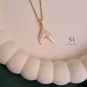 تصویر گردنبند دم وال صورتی کد ۱۱۸ 