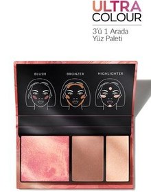 تصویر پالت آرایش سه کاره رنگارنگ پوست رنگ زنده Avon 