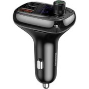 تصویر شارژر فندکی و پخش کننده بلوتوث بیسوس مدل CCTM-B01 ا Baseus CCTM-B01 FM Transmiter Bluetooth 5.0 and PPS Quick Car Charger Baseus CCTM-B01 FM Transmiter Bluetooth 5.0 and PPS Quick Car Charger