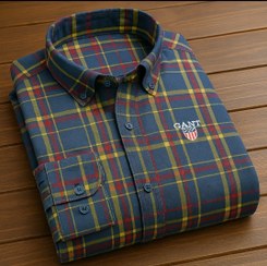 تصویر پیراهن مردانه چهارخانه گنت کد 1880 سایز XL و M 