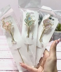 تصویر کانزاشی فلزی برگ - فیروزه ای 