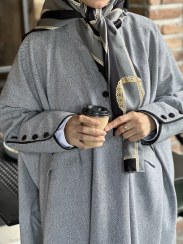 تصویر عبای پاییزی طوسی شاین دار 