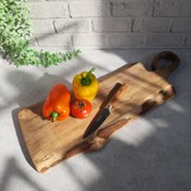 تصویر چاقو آشپزخانه استیل دسته چوبی مقاوم 