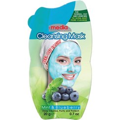 تصویر ماسک لایه بردار صورت نعناع و بلوبری مدیا ا media face mask mint blueberry 20ml media face mask mint blueberry 20ml