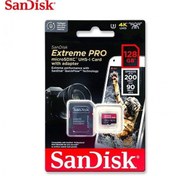 تصویر کارت حافظه microSDXC سن دیسک مدل Extreme PRO کلاس A2 استاندارد UHS سرعت 200MBs ظرفیت 128 گیگابایت 