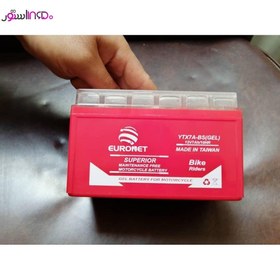 تصویر باتری کوتاه موتورسیکلت 7 آمپر 12 ولت Euronet YTX7-BS(Gel) 12V 7Ah Euronet Gel YTX-BS 12v rechargable battery - 7Ah