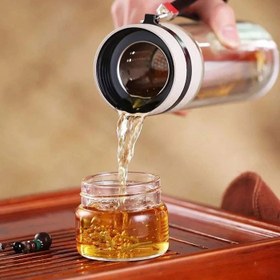 تصویر فلاسک دمنوش پیرکس دو جداره اصل Double Fashion Glass