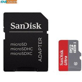 تصویر کارت حافظه microSDXC سن ديسک مدل Ultra کلاس 10 استاندارد UHS-I U1 ظرفيت 64 گيگابايت ا SanDisk Ultra UHS-I U1 Class 10 80MBps MicroSDXC 64GB SanDisk Ultra UHS-I U1 Class 10 80MBps MicroSDXC 64GB