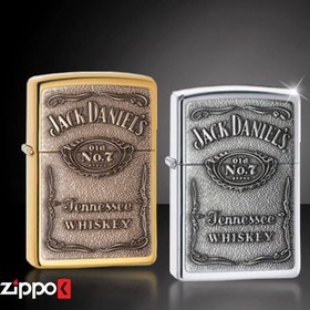 تصویر فندک اورجینال بنزینی زیپو مدل Zippo 254B JACK DANIEL EMBLEM Zippo 254B JACK DANIEL EMBLEM