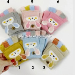 تصویر دستکش بوکله بچگانه رنگی طرح دار دخترانه و پسرانه 