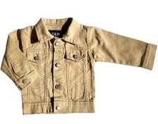 تصویر کت کتان نوزادی پسرانه کرم رنگ 