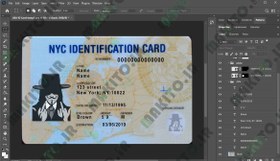 تصویر فایل لایه باز آیدی کارت آمریکا (USA ID Card | New York) 