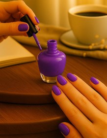 تصویر لاک گیاهی رنگ یاسی 