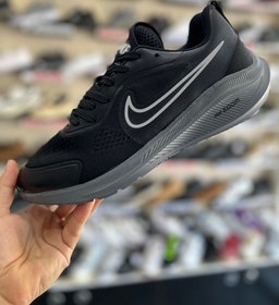 تصویر کفش اسپرت بندی مدل نایک زوم(بزرگ پا) - مشکی(تک رنگ) / 4 nike zoom