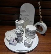 تصویر ست سرویس بهداشتی رومیزی طرح سنگی مجموعه ۷ عددی Toilet set