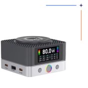 تصویر شارژر رومیزی ۶ پورت ریلایف مدل Q7 با قابلیت شارژ وایرلس 