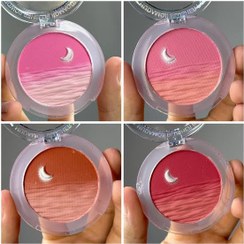 تصویر رژگونه طرح ماه هدی موجی، چهار رنگ مات جذاب و روزانه - شماره 1 Huda Moji Moon Blush – 4 Matte Shades with Natural Soft Finish