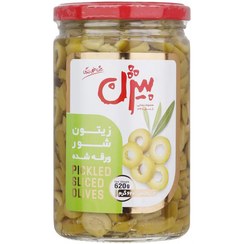 تصویر کنسرو زیتون شور ورقه شده بیژن 620 گرم کنسرو زیتون شور ورقه شده بیژن 620 گرم