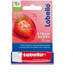 تصویر بالم لب لابلو شاین توت فرنگی Labello Strawberry Shine Lip Balm