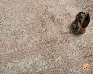 تصویر فرش وینتیج 9515 کرم نسکافه‌ای 