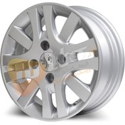 تصویر رینگ چرخ فولادی پژو سایز ۱۴ نقره‌ای 