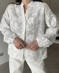 تصویر شومیز خامه دوزی طرح شکوفه 