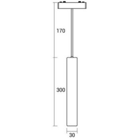 تصویر چراغ آویز استوانه‌ای 7 وات شعاع مدل SH-MG-05-HG300 