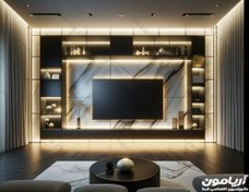 تصویر میز تلویزیون لاکچری مشکی 