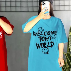 تصویر تیشرت لانگ جنس دورس بهاره Welcome Tom World قیمت 140.000 تومن تولیدی و عمده فروشی لباس 