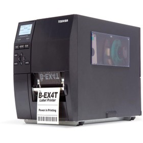 تصویر لیبل پرینتر صنعتی توشیبا به همراه ریوایندر مدل B-EX۴T۱ Rewinder 