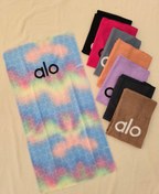 تصویر حوله ورزشی برند alo گلدوزی/ زیرانداز ورزشی - بنفش 