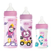 تصویر شیشه شیر چیکو ول بیینگ گنجایش ۲۵۰ میلی لیتر صورتی 