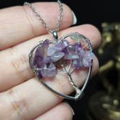 تصویر آویز گردنبند سنگ آمیتیست معدنی کد Z7130 