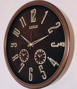 تصویر ساعت دیواری لوتوس ۷۴۰ سه موتوره - قهوه‌ای Clock Lotus740