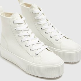 تصویر کفش اسپورت زنانه سفید برند pull bear Platform Yüksek Bilekli Spor Ayakkabı