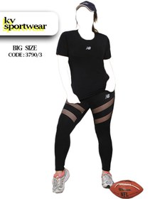 تصویر ست تیشرت شلوار سایز بزرگ ورزشی زنانه UNDER ARMOUR کد 001 Set of womens large size sports Tshirt pants Under armour code 001