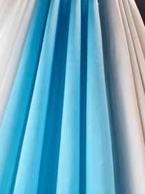 تصویر پرده آماده حریر مات آبی آسمانی - آرامش بی‌انتها در خانه شما Sky Blue Matte Silk Curtain - Endless Calm in Your Home