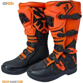 تصویر بوت موتور سواری کراسی T3 تایگر رنگ نارنجی Crossy T3 Tiger Motorcycle Boots Orange